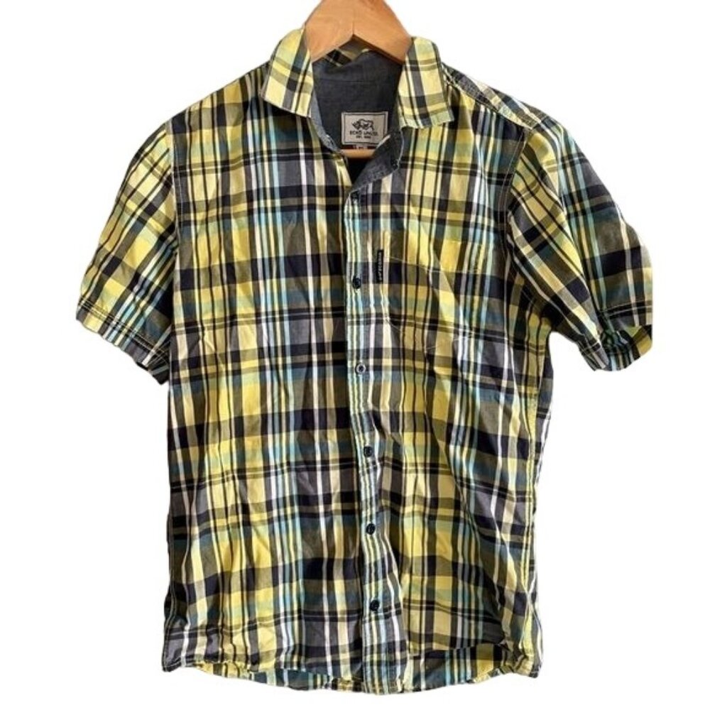 Ecko Unlimited Boys Plaid Button down Short Sleeve Shirt size XS